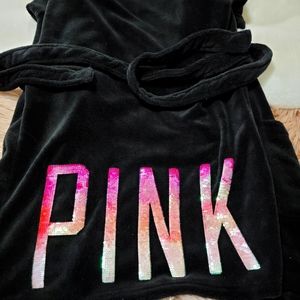 pink by Victoria's secret black bath robe size x small